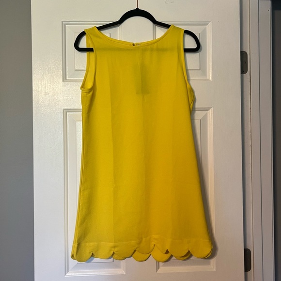 NWT yellow small sheath shirt dress boutique scalloped summer wedding - Picture 3 of 9